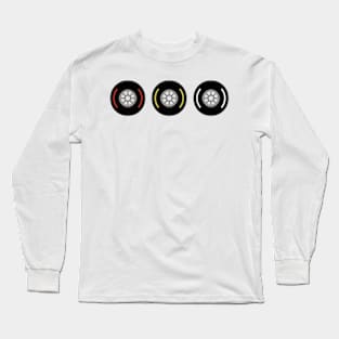 Soft, Medium and Hard Tyres - F1 Tyre Compounds Long Sleeve T-Shirt